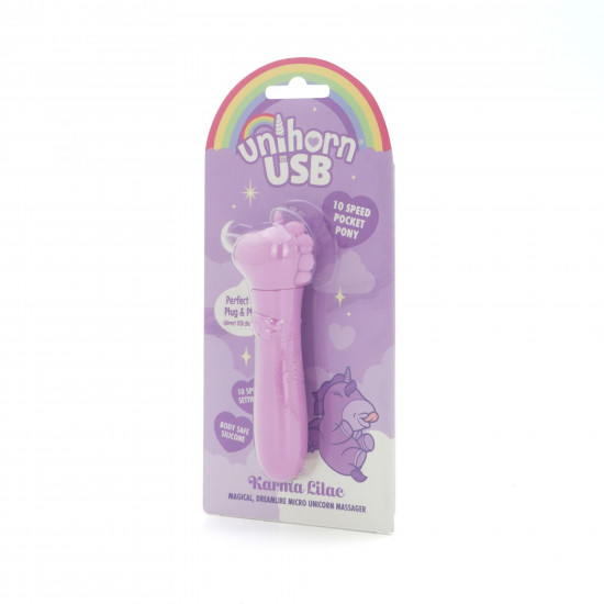 Вібратор-єдиноріжка Unihorn USB Bullet - Karma Lilac, віброкуля, USB-зарядка