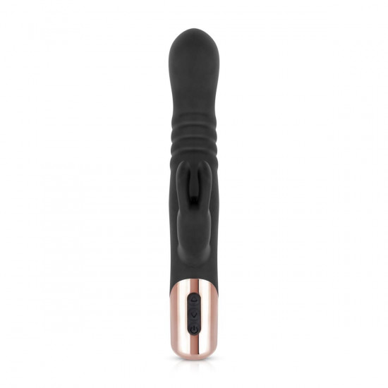 Вібратор-кролик Rosy Gold - Rabbit Vibrator with thrusting function - Black