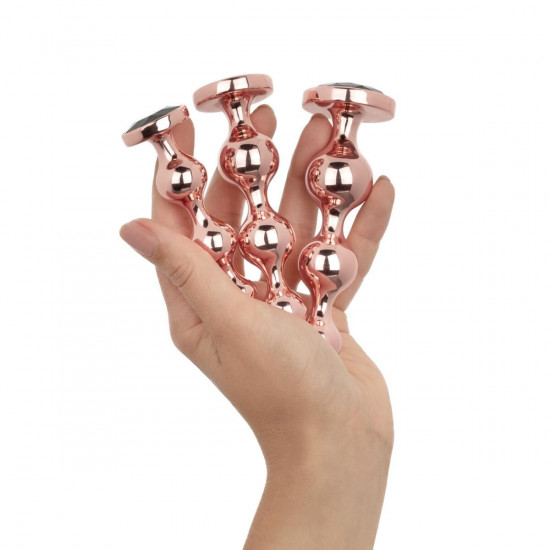 Набір анальних іграшок Rosy Gold - Metal Butt Plug Set 3 Pieces