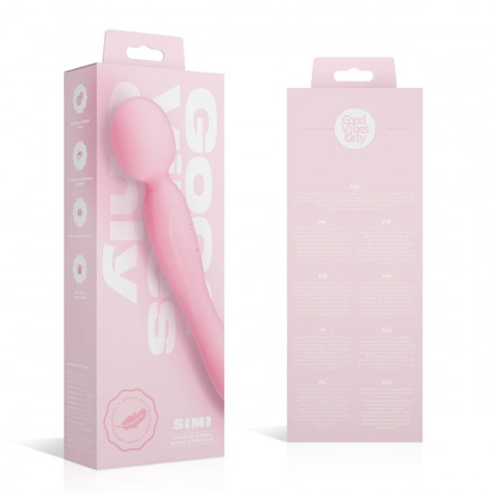 Вібромасажер Good Vibes Only - SIMI Double-Sided Wand Vibrator Soft Silicone - Pink