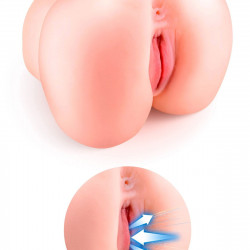 Смоктальна вагіна-мастурбатор Real Body Real Lola, вагіна та анус, з вібрацією і звуком