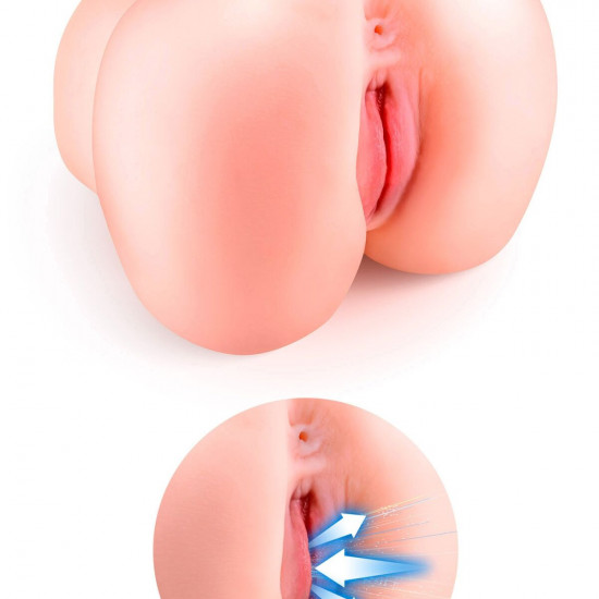 Смоктальна вагіна-мастурбатор Real Body Real Lola, вагіна та анус, з вібрацією і звуком