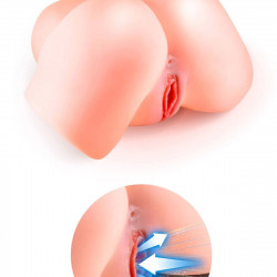 Смоктальна вагіна-мастурбатор Real Body Real Nina, вагіна та анус, з вібрацією і звуком