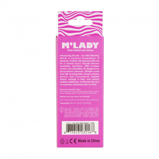 Вібромасажер M’Lady Mini Vibrating Wand Pink