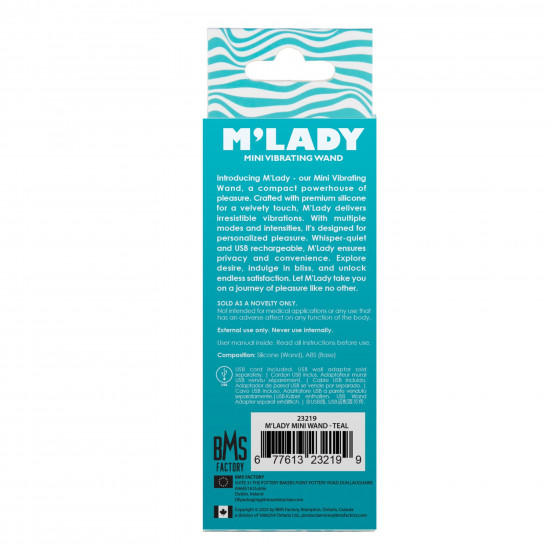 Вібромасажер M’Lady Mini Vibrating Wand Teal