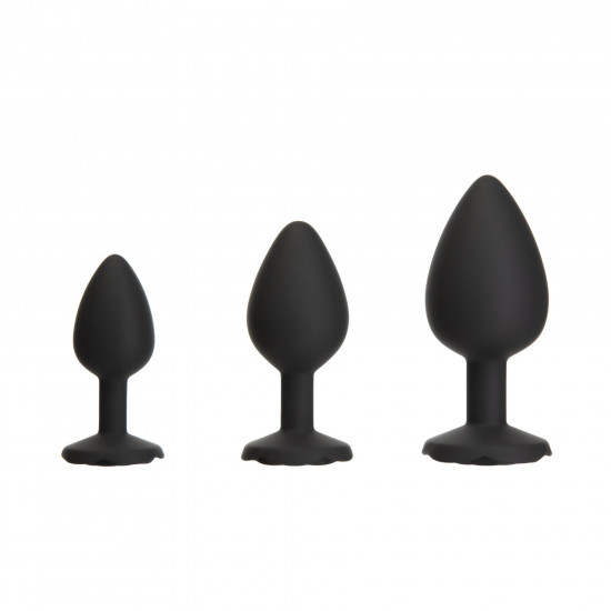 Набір силіконових анальних пробок BMS Roses Til’ Dawn Silicone Anal Plug Kit Starter Kit Black