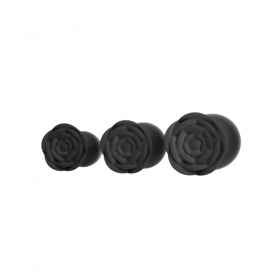 Набір силіконових анальних пробок BMS Roses Til’ Dawn Silicone Anal Plug Kit Starter Kit Black