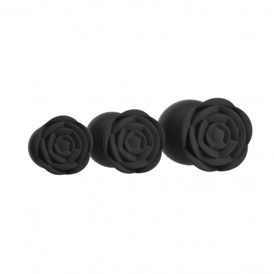 Набір силіконових анальних пробок BMS Roses Til’ Dawn Silicone Anal Plug Kit Starter Kit Black