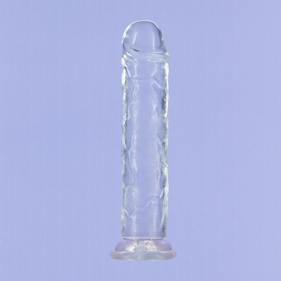 Прозорий фалоімітатор на присосці ADDICTION Vertical Dong 9″, віброкуля в подарунок