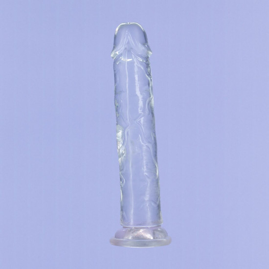 Прозорий фалоімітатор на присосці ADDICTION Vertical Dong 9″, віброкуля в подарунок