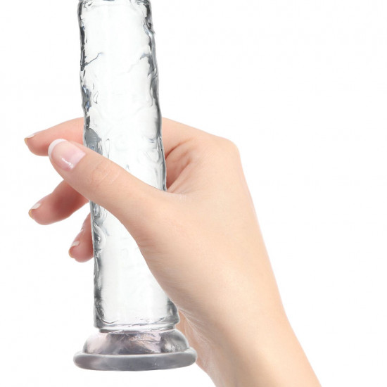 Прозорий фалоімітатор на присосці ADDICTION Vertical Dong 9″, віброкуля в подарунок