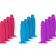 Набір фалоімітаторів ADDICTION Silly Willy 3.3” Silicone Dildo, 3 кольори, 12 шт
