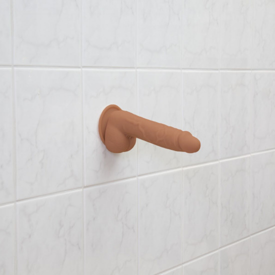 Фалоімітатор ADDICTION Steven 7.5" Silicone Dong Caramel, віброкуля в подарунок