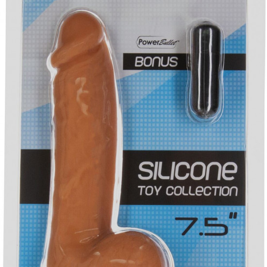 Фалоімітатор ADDICTION Steven 7.5" Silicone Dong Caramel, віброкуля в подарунок