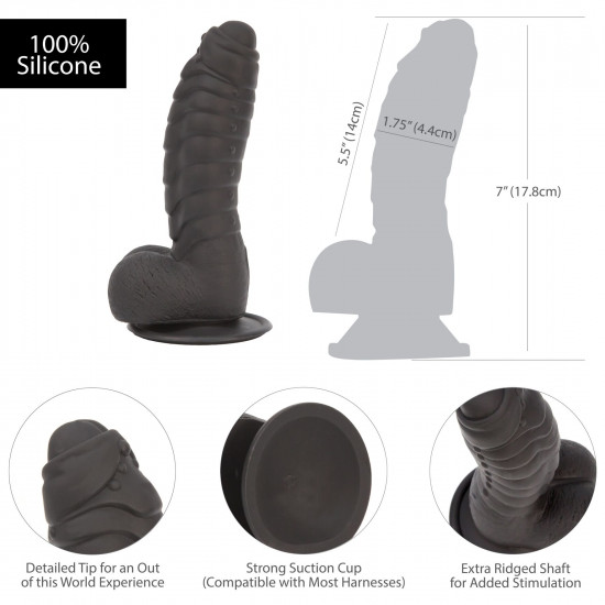 Фалоімітатор ADDICTION Ben 7" Dildo With Balls Black, віброкуля в подарунок