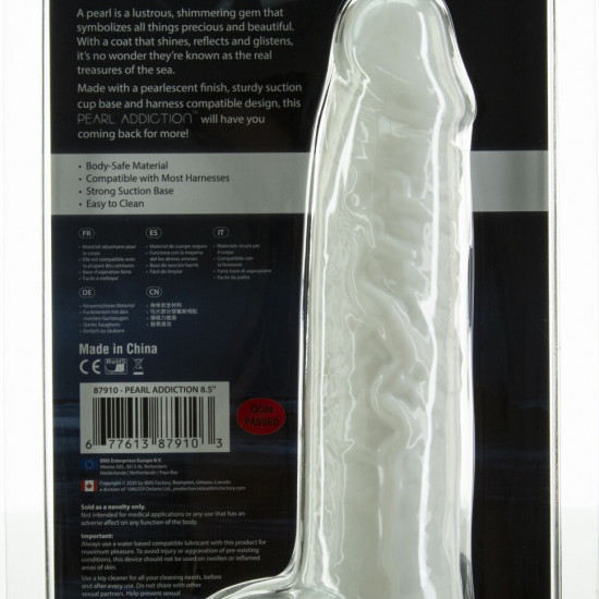 Фалоімітатор ADDICTION Pearl 8.5" Dildo with Balls, віброкуля в подарунок