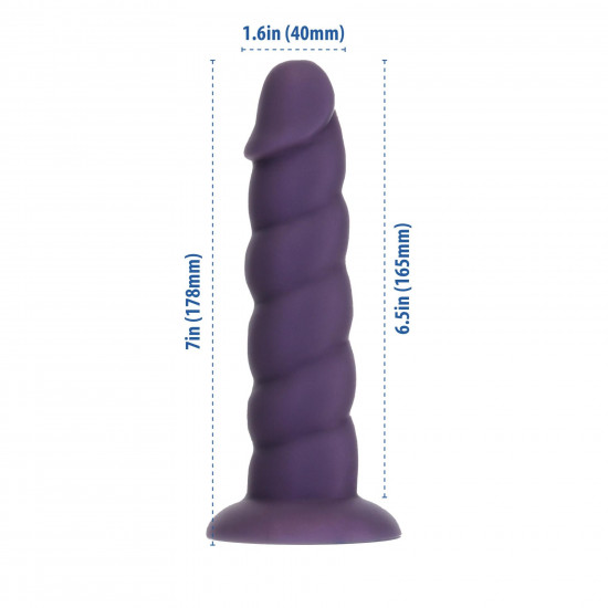 Фалоімітатор Fantasy by Addiction Unicorn Dildo 7” Purple, віброкуля в подарунок