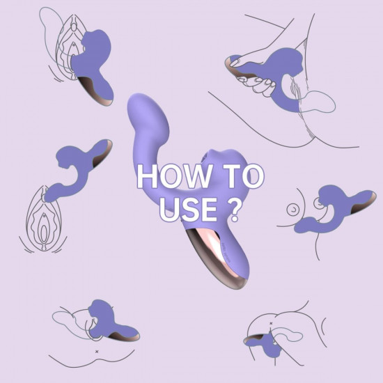 Смарт-вібратор Magic Motion Ponder Purple, подвійна стимуляція, віброяйце+язичок для клітора