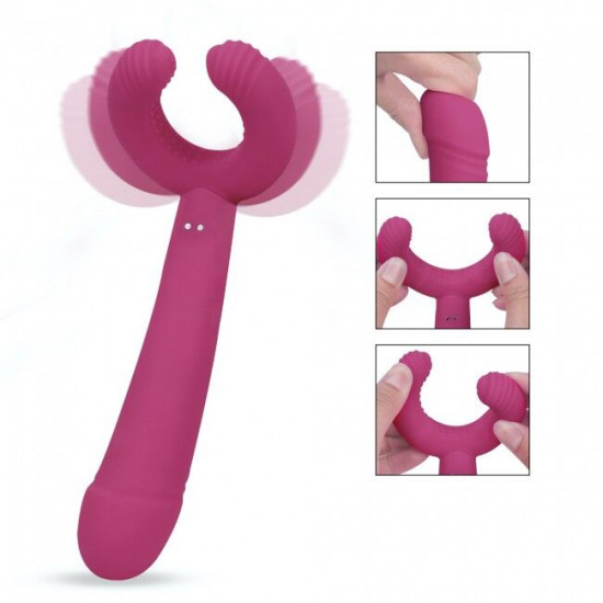 Вибратор для пар Love To Love PLEASE ME - PLUM STAR с тремя моторами, гибкий