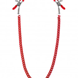 Затискачі для сосків з ланцюжком Feral Feelings - Nipple clamps Classic, червоний